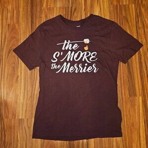 Old Navy Maroon Campfire Graphic Tee Mens Size Small